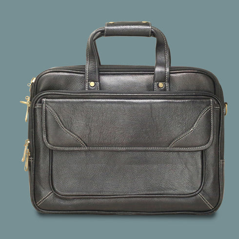 Omrith Genuine Leather Brown Croco Laptop Messenger Bag For Men